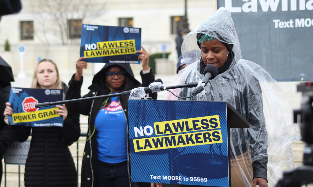 Kundgebung Moore gegen Harper in DC