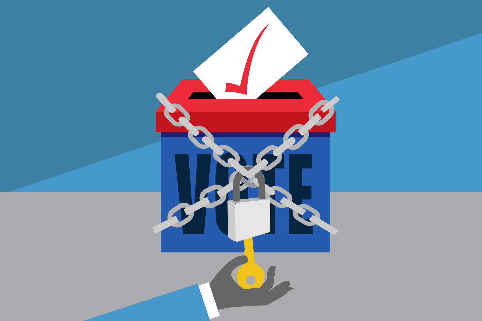 Naka-lock ang ballot box